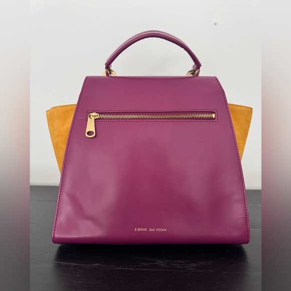 Zac Posen Leather Purple n Yellow Large Hand n Shoulder Bag. NWOT - Picture 3 of 17